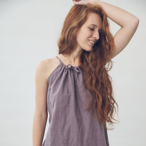 Linen Summer Dress, Linen Slip Dress, Spaghetti Strap Dress